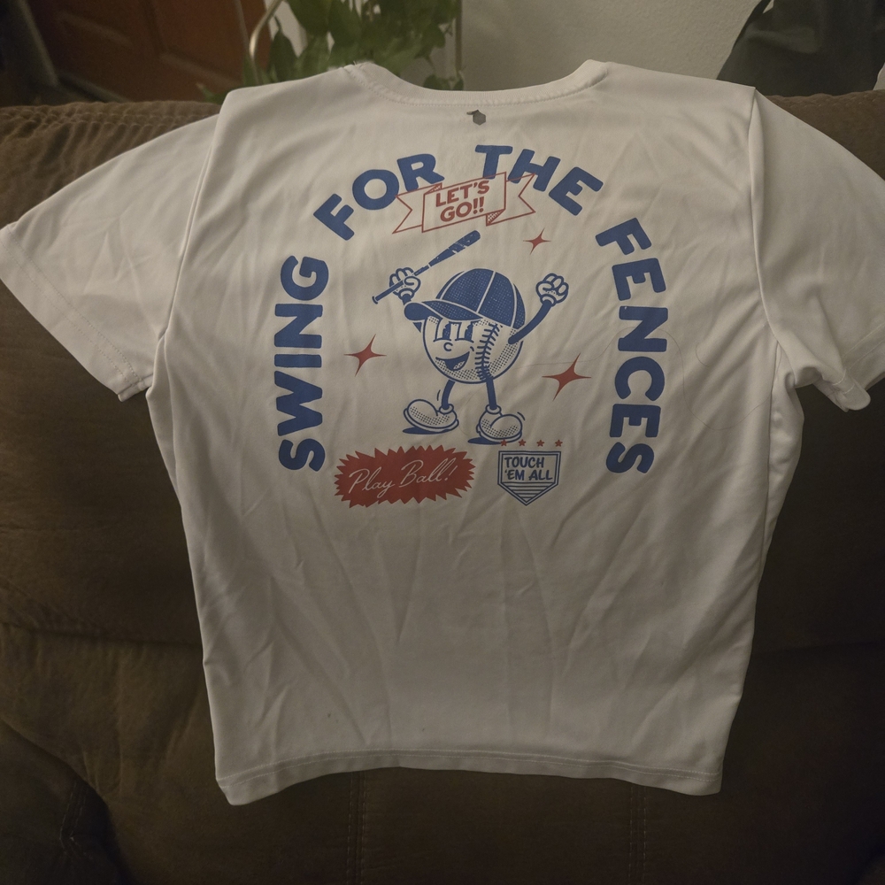 Kids White Graphic Tee - Swing for the Fences